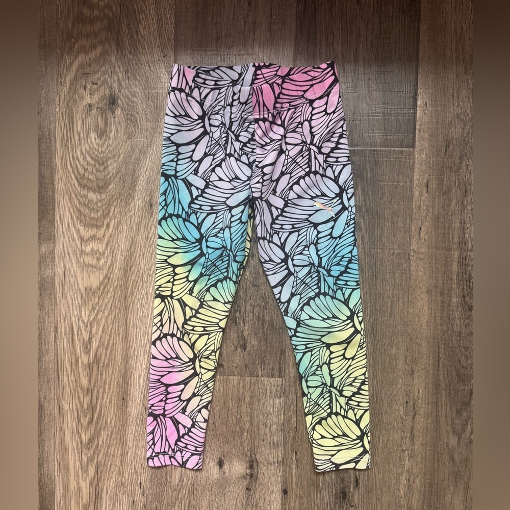 Puma Kids Leggings with Pastel Leaf Design
